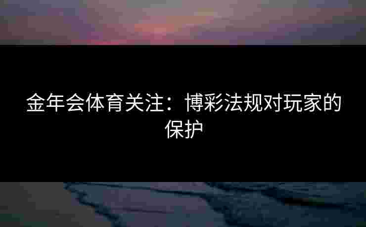 金年会体育关注：博彩法规对玩家的保护