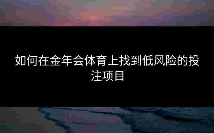 如何在金年会体育上找到低风险的投注项目